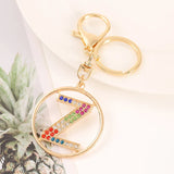 26 Initials Handbag Keychains Rhinestone Letter Alphabet Keyrings