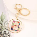 26 Initials Handbag Keychains Rhinestone Letter Alphabet Keyrings