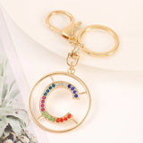 26 Initials Handbag Keychains Rhinestone Letter Alphabet Keyrings