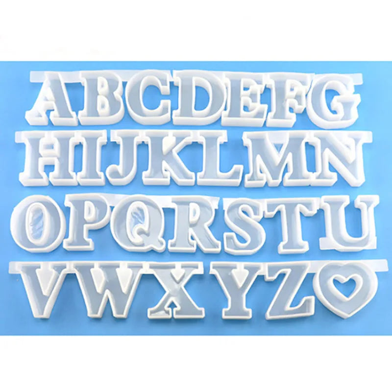 Alphabet Letter and Heart Silicone Mold for DIY Jewelry Making
