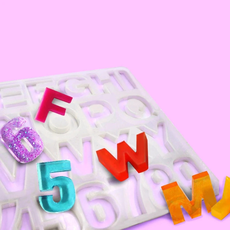 English Letter Pendant Resin Mold Number Alphabet Resin Silicone Mold