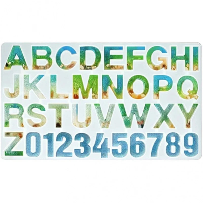 English Letter Pendant Resin Mold Number Alphabet Silicone Mold