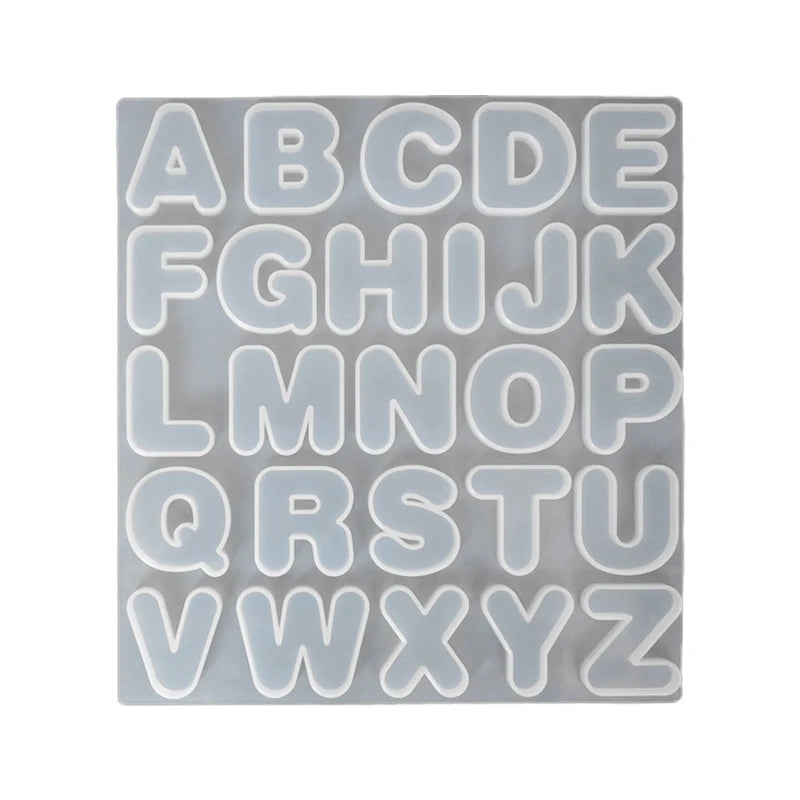 English Letter Resin Mold Alphabet Silicone Keychain Mold for Jewelry Making