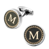 A-Z French Style Initial Cufflinks Alphabet Buttons Men's Twins Wedding