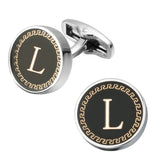 A-Z French Style Initial Cufflinks Alphabet Buttons Men's Twins Wedding