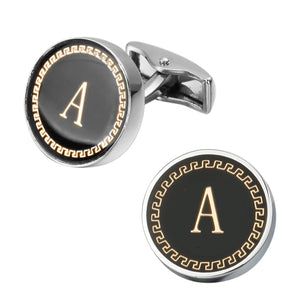 A-Z French Style Initial Cufflinks Alphabet Buttons Men's Twins Wedding