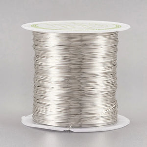 26 Gauge 0.4mm 124.67 Feet Copper Beading Wire Silver Plated