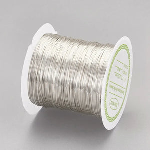 26 Gauge 0.4mm 124.67 Feet Copper Beading Wire Silver Plated