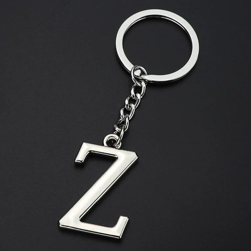 Initials Letter Key Pendant Green Pompom Glitter Resin Alphabet Keychain