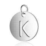 26 Initials Pendants 12mm A-Z Stainless Steel DIY Necklace Charm
