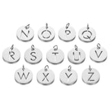 26 Initials Pendants 12mm A-Z Stainless Steel DIY Necklace Charm