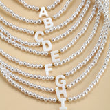 26 Letter Pearls Initial Necklace for Women Name Collars