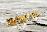26 Letter Initial Earrings Golden Studs Set Ear Piercing Accessory