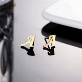 26 Letter Initial Earrings Golden Studs Set Ear Piercing Accessory