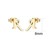 26 Letter Initial Earrings Golden Studs Set Ear Piercing Accessory