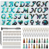 Resin Mold Kit Heart Symbol Pentagram Epoxy Silicone Mold for Keychain Pendant