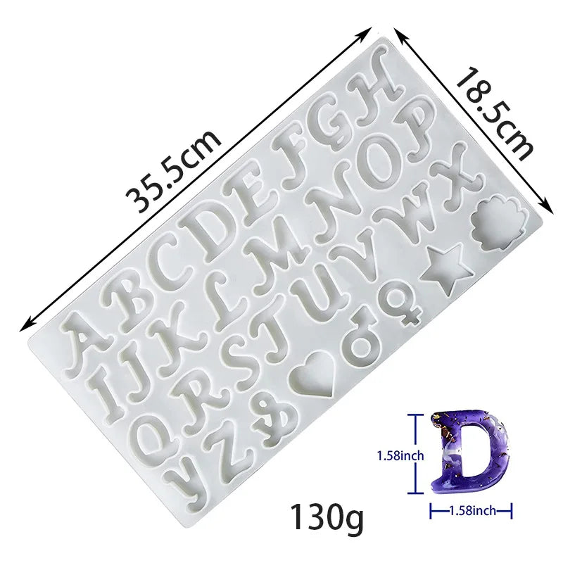Resin Mold Kit Heart Symbol Pentagram Epoxy Silicone Mold for Keychain Pendant