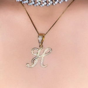 Crystal Letter Pendant Necklace For Women Alphabet Chain Choker Jewellery