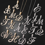 Crystal Letter Pendant Necklace For Women Alphabet Chain Choker Jewellery