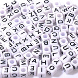 26 Letters Square Acrylic Beads Alphabet Spacer for DIY Jewelry Making