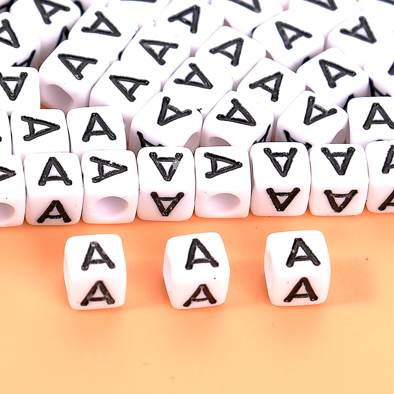 26 Letters Square Acrylic Beads Alphabet Spacer for DIY Jewelry Making