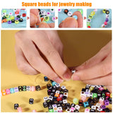 26 Letters Square Acrylic Beads Alphabet Spacer for DIY Jewelry Making