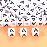 26 Letters Square Acrylic Beads Alphabet Spacer for DIY Jewelry Making