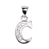 Sterling Silver Zircon Pendant English Letter Jewelry