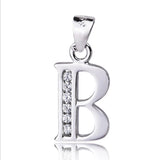 Sterling Silver Zircon Pendant English Letter Jewelry