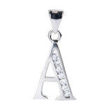 Sterling Silver Zircon Pendant English Letter Jewelry