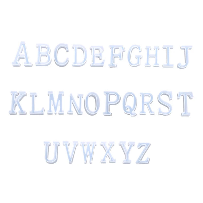 26 Pcs/set Crystal Epoxy Letter Alphabet Silicone Mould DIY Jewelry UV Mold