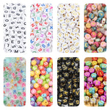 26 Acrylic Alphabet Beads 7mm Round Flat DIY Jewelry Making Bracelet Necklace