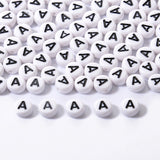 26 Acrylic Alphabet Beads 7mm Round Flat DIY Jewelry Making Bracelet Necklace