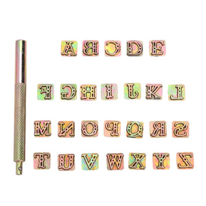26 Stamps Zinc Alloy Letters Stamping Set Leather Marking Tools DIY Craft