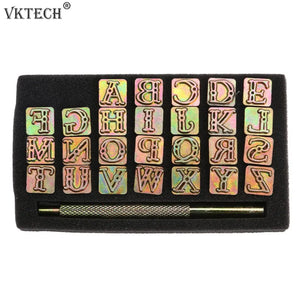 26 Stamps Zinc Alloy Letters Stamping Set Leather Marking Tools DIY Craft