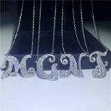 Superior Letters Pendant Cz 925 Sterling Silver Necklace for Women Bridal Party