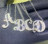 Superior Letters Pendant Cz 925 Sterling Silver Necklace for Women Bridal Party
