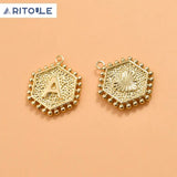 14k Polygonal Love Tag DIY Bracelet Necklace Pendant Material