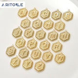 14k Polygonal Love Tag DIY Bracelet Necklace Pendant Material