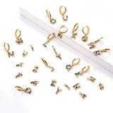 Initial Crystal Letter Earrings Colored Zircon Women Tiny BFF Jewelry