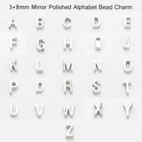 26pcs 3x8mm Stainless Steel Letter A-Z Bead Small Hole Charm