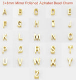 26pcs 3x8mm Stainless Steel Letter A-Z Bead Small Hole Charm