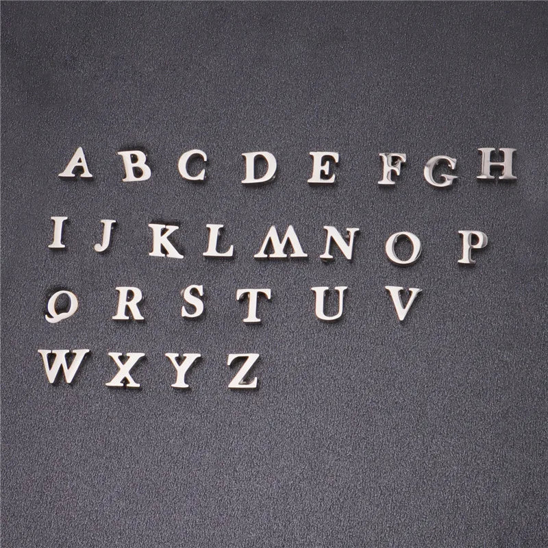 26 pcs/Lot Alphabet Stainless Steel Pendant DIY Jewelry Charms