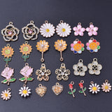 26 pcs Mixed Flowers Charms for DIY Jewelry Making Earrings Necklace