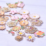 26 pcs Mixed Flowers Charms for DIY Jewelry Making Earrings Necklace