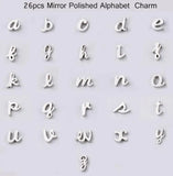 Stainless Steel Letter A-Z Mirror Polished Bead 1.8mm Hole