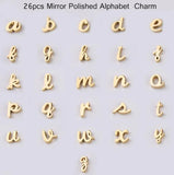 Stainless Steel Letter A-Z Mirror Polished Bead 1.8mm Hole