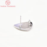 10PCS 17x17MM 24K Triangle Stud Earrings for DIY Jewelry Making
