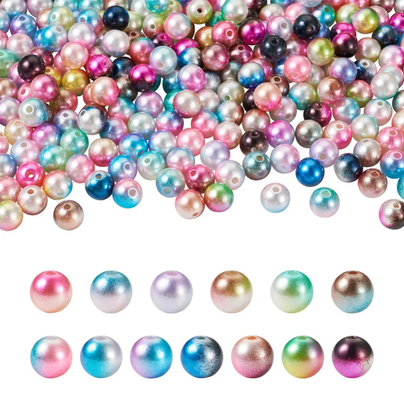 260/910 Rainbow ABS Pearl Beads for Jewelry Making