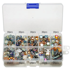 260Pcs Crystal Glass Beads for Jewelry Making DIY Earing Decoration
